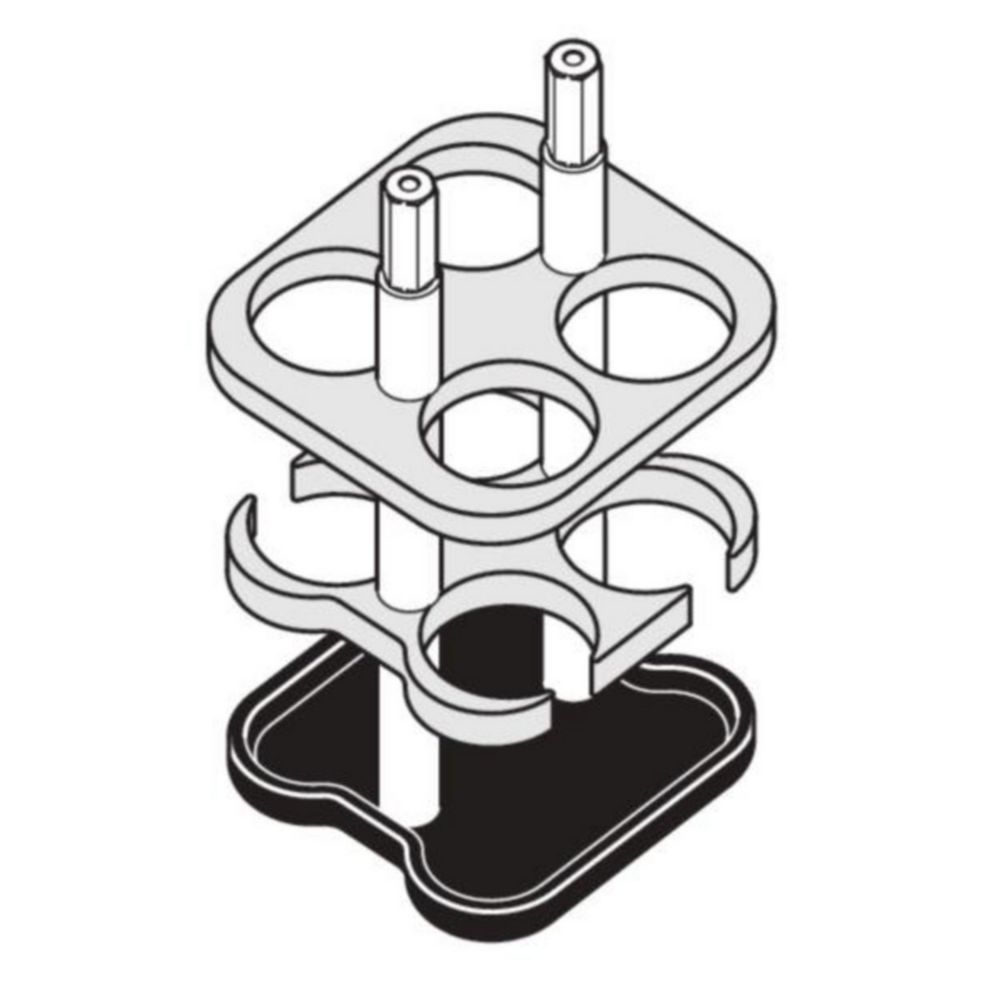 Adapter for 90 ml square buckets 4 x 20 ml tubes, pack of 2