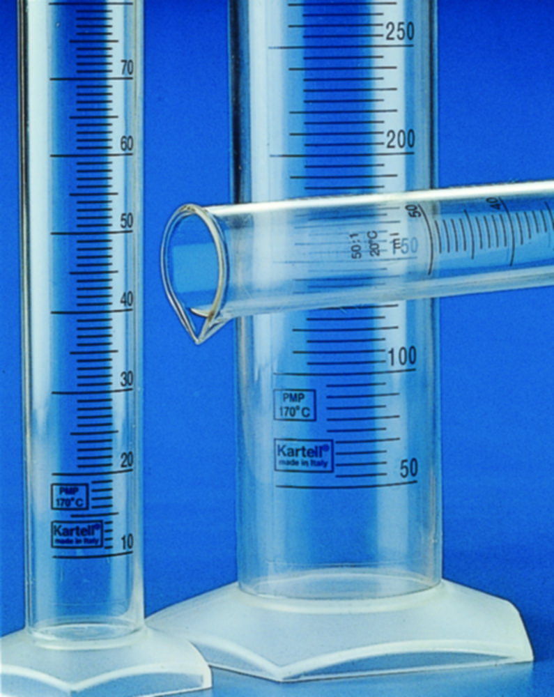 Measuring cylinder 1000 ml, tall form blue graduation, PMP (TPX) class B