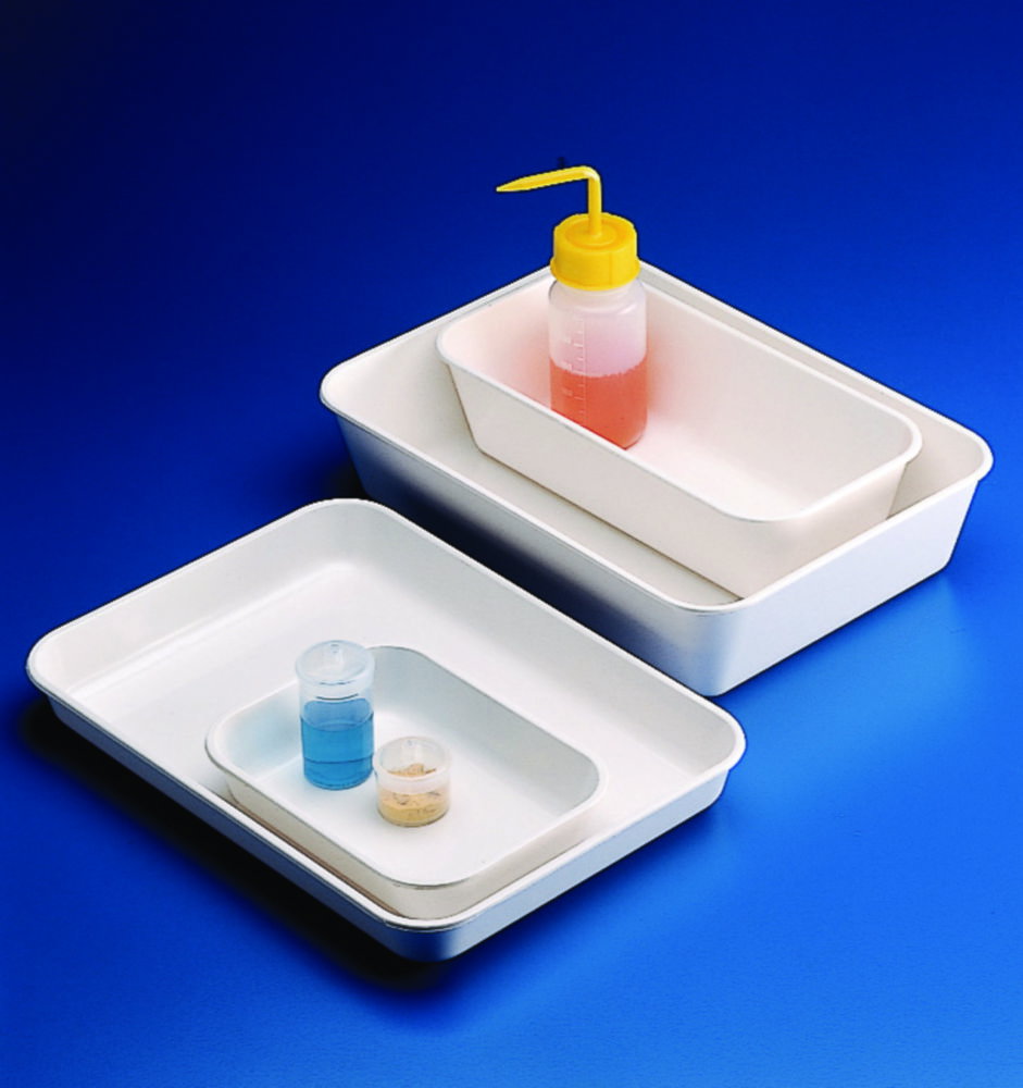Tray for suitable foodstuffs and general laboratory use, ABS white, 254 x 254 x 21 mm