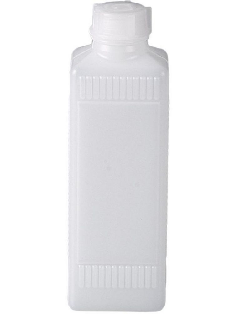 Narrow neck aquare bottle 250ml, HDPE, rectangle ground plot w. lid