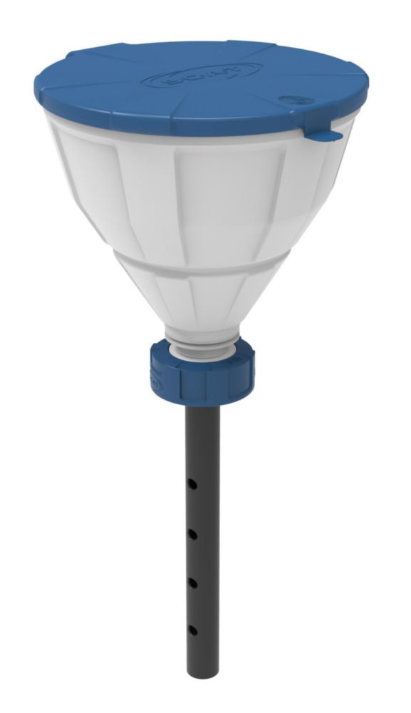 Funnel with ball "ARNOLD", V2.0, S60/61 PE-HD white, with lance (220 mm)