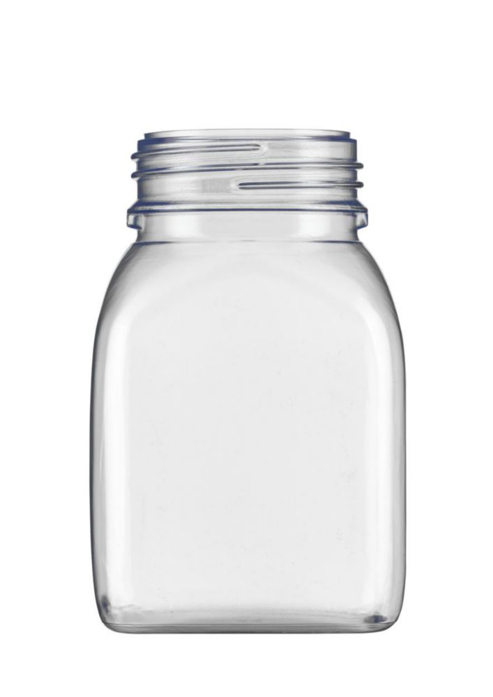 PVC wide mouth containers, 300 ml, clear square shape, without cap 9074072
