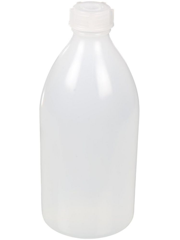 Bio-Narrow neck bottles 500 ml green LDPE, m.V., LaboPlast, pack of 5