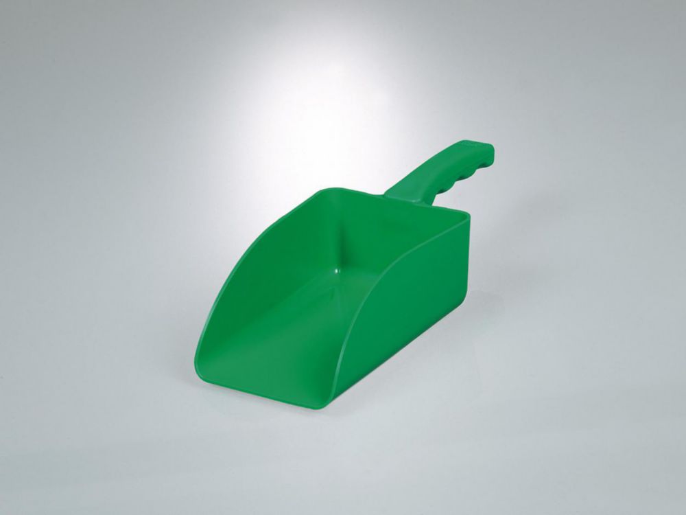 Scoop 15x11 cm, green, total length 25 cm, PP industry