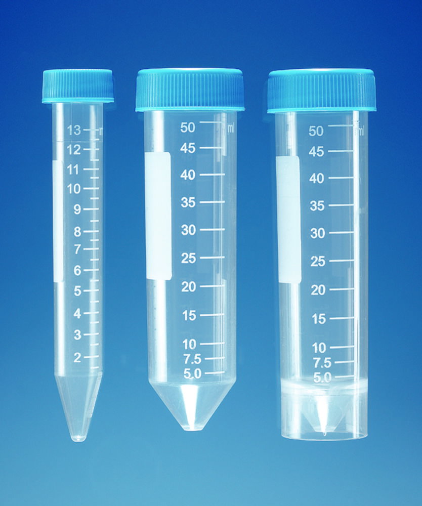 Centrifuge tubes 50 ml, PP graduated, with screw cap self-standing, y-ray sterile, pack of 250