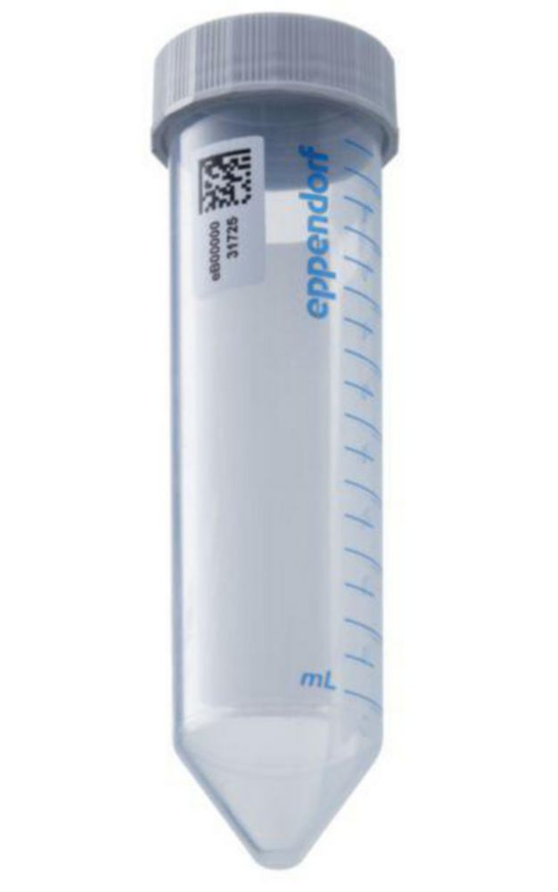 Conical Tubes 50 ml, sterile, pyrogen-, DNase- RNase- and bacterial DNA-free, colorless with 2D SafeCode, 500 tubes (10 bags x 50 tubes)