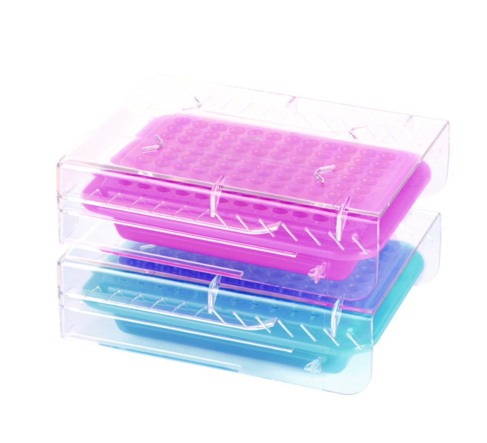PCR® Cooler, pink/purple blue/dk.blue, 96 well, pack of 2