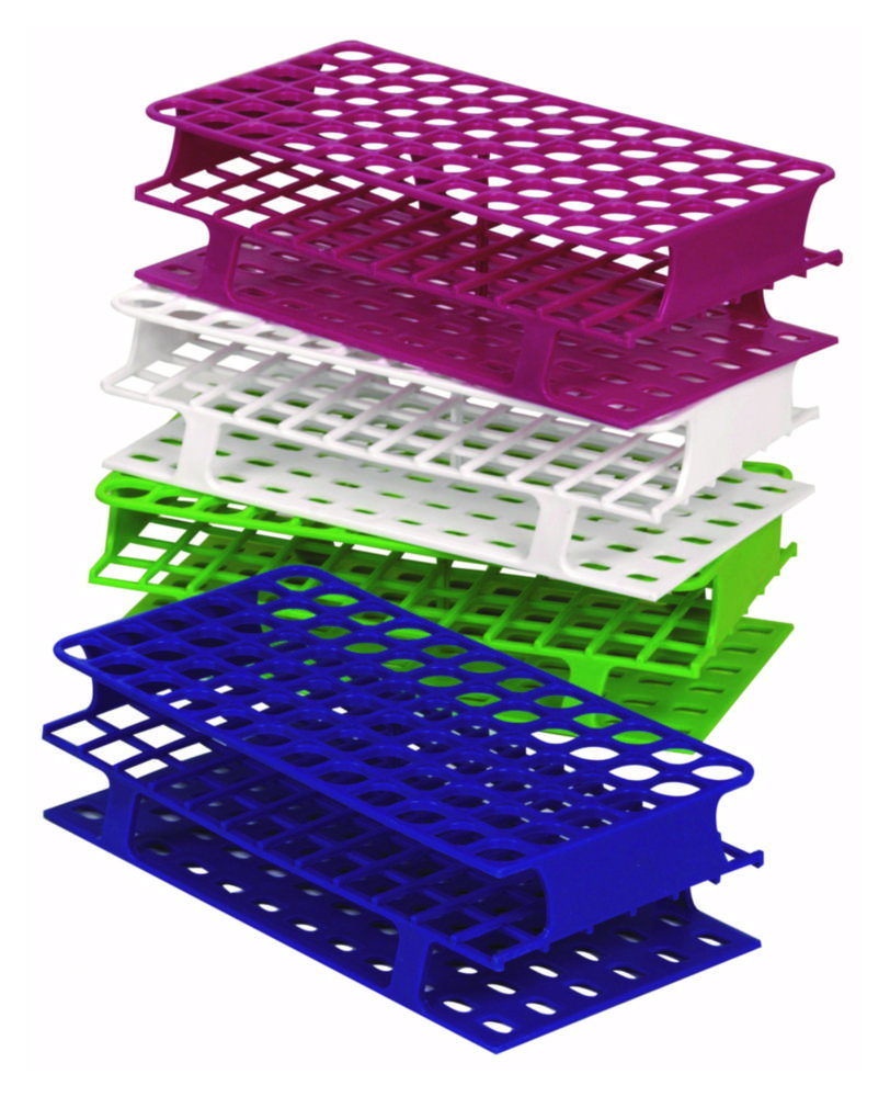 Test tube rack OneRack for 24 tubes of 30mm dia. yellow, POM, 110x282x85mm