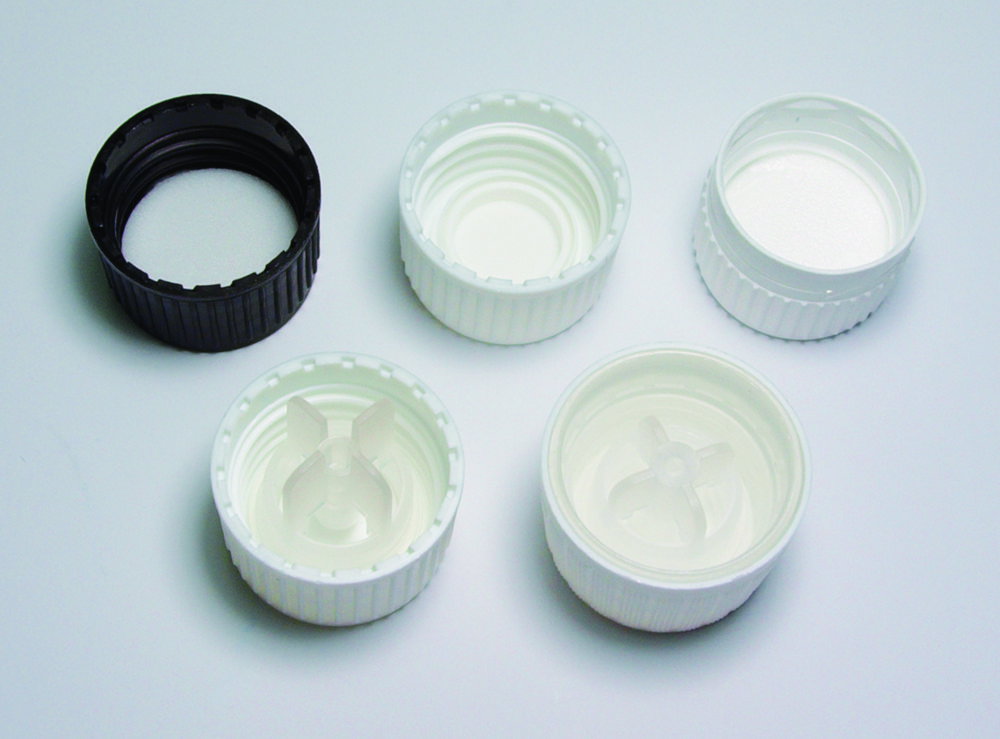 Originality closure PP, white with foam insert, DIN 28, pack of 500