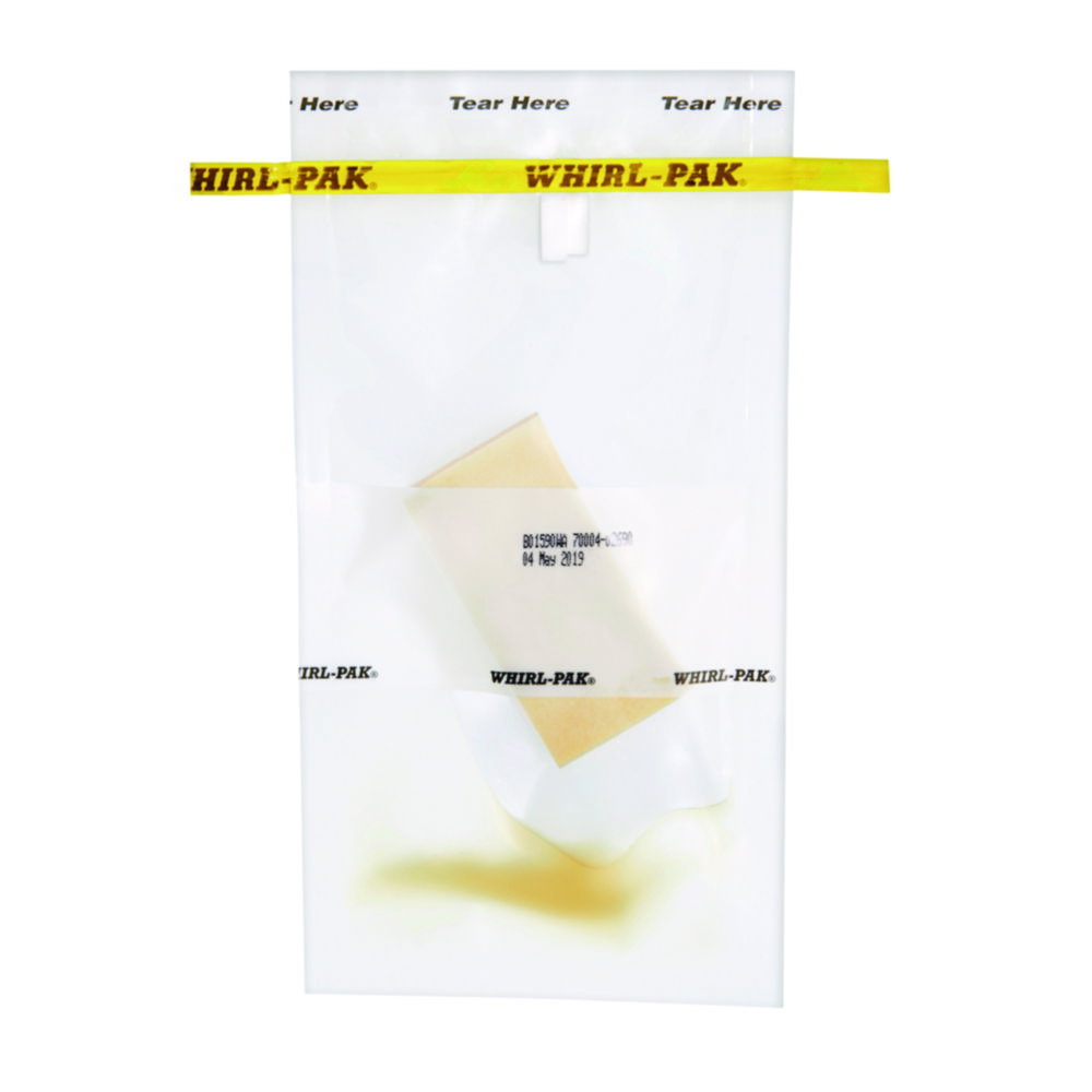 Whirl-Pak® sample bag 115x230 mm sponge in a sealed 532 ml write-on bag,w/o gloves, 10 ml HiCap Neutralizing broth, pack of 100