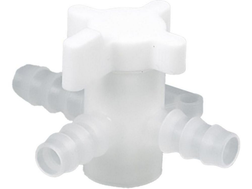 3-way stopcock, PVDF, bore 6 mm for tubing bore 7-9 mm