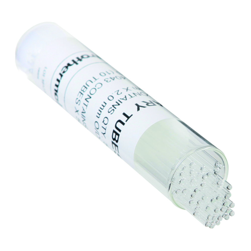 Glass Capillary Tubes 1.5 mm OD Closed Both Ends, pack of 100