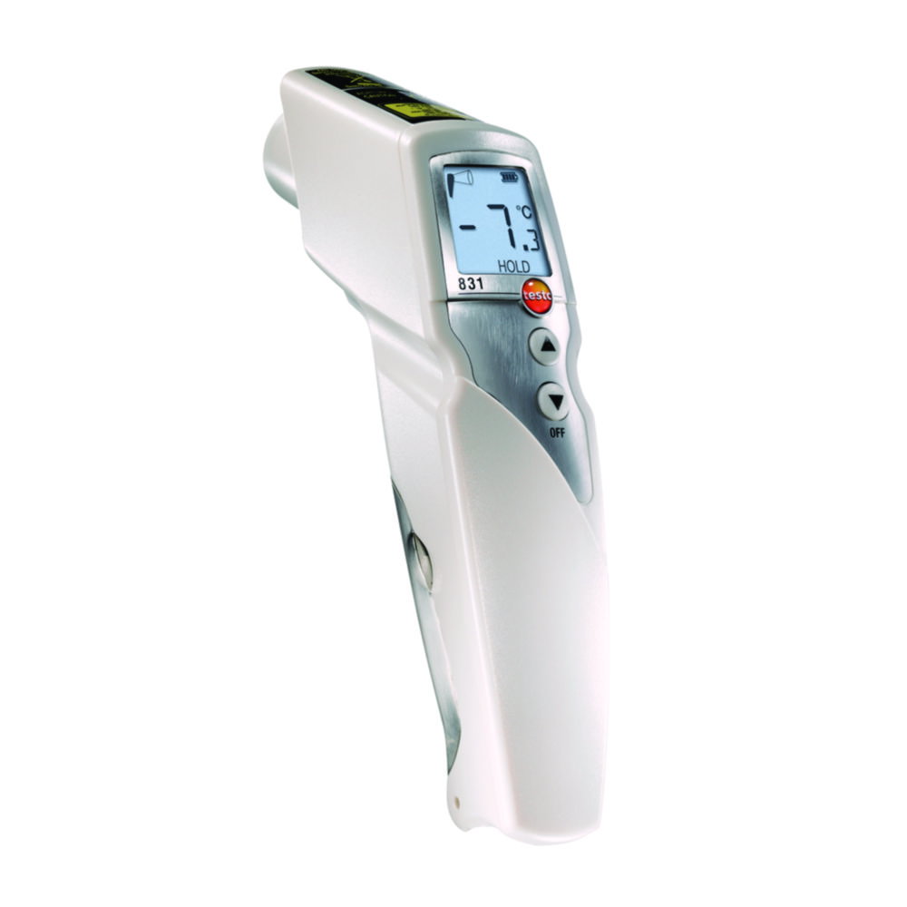 Infrared thermometer testo 831 with 2-point-laser marking 30:1 optic, belt holder