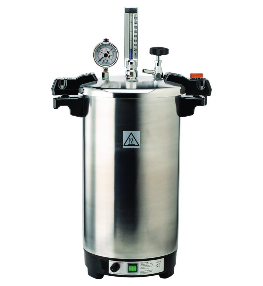 CertoClav CV-EL 18L GS table-autoclave, 18 ltr. with valve 1.1bar, 121°C