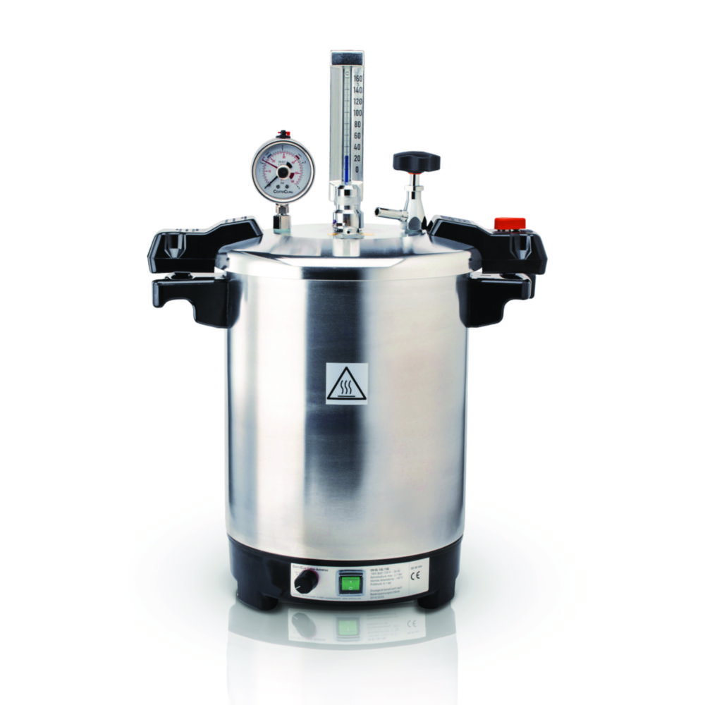CertoClav CV-EL 12L GS cap. 12 ltrs, diam. 240 mm, inner height 260 mm, Benchtop autoclave,aluminium,pressure up to2.7 bar
