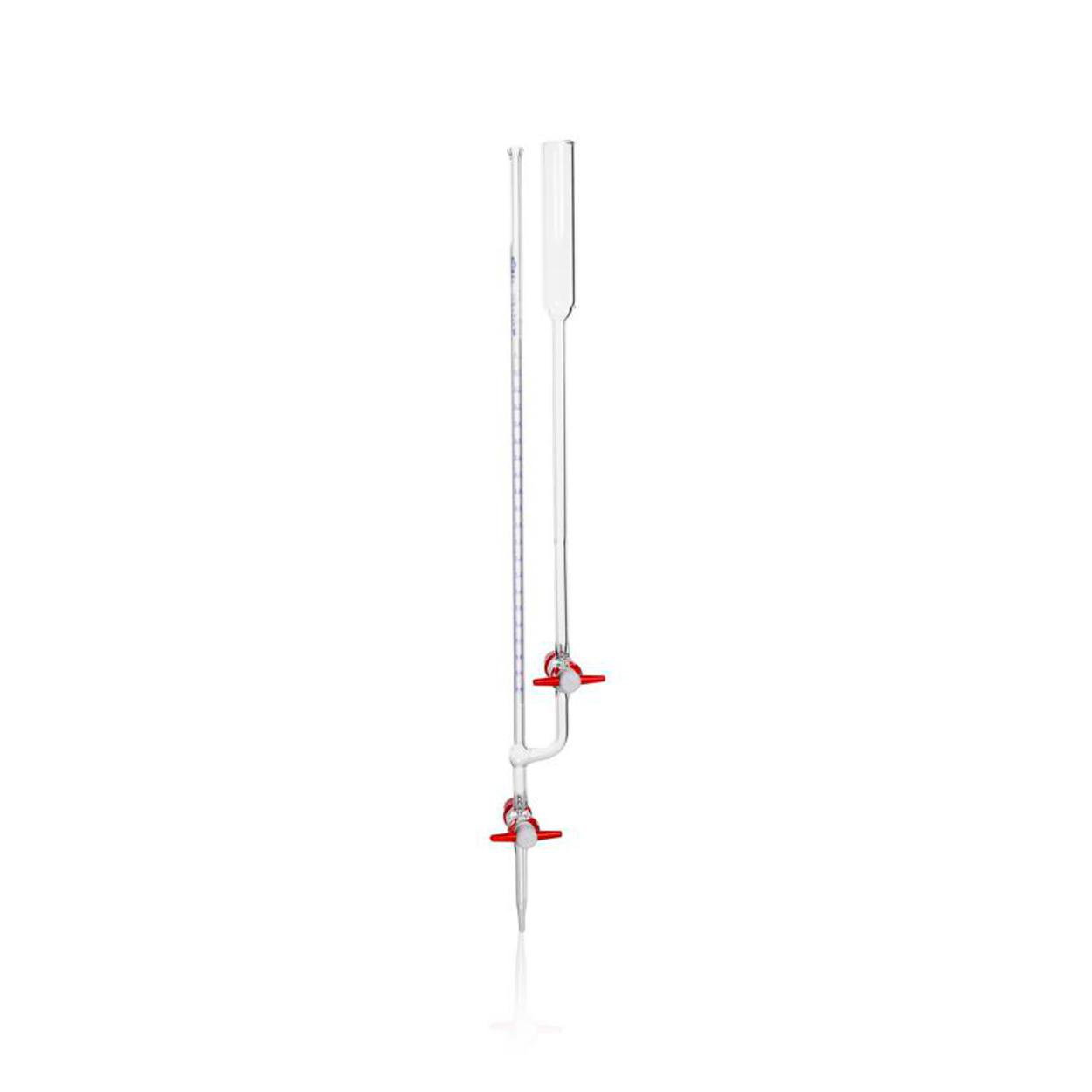Micro-burette 2ml, AS blue printing, PTFE stopcock, batch certificate