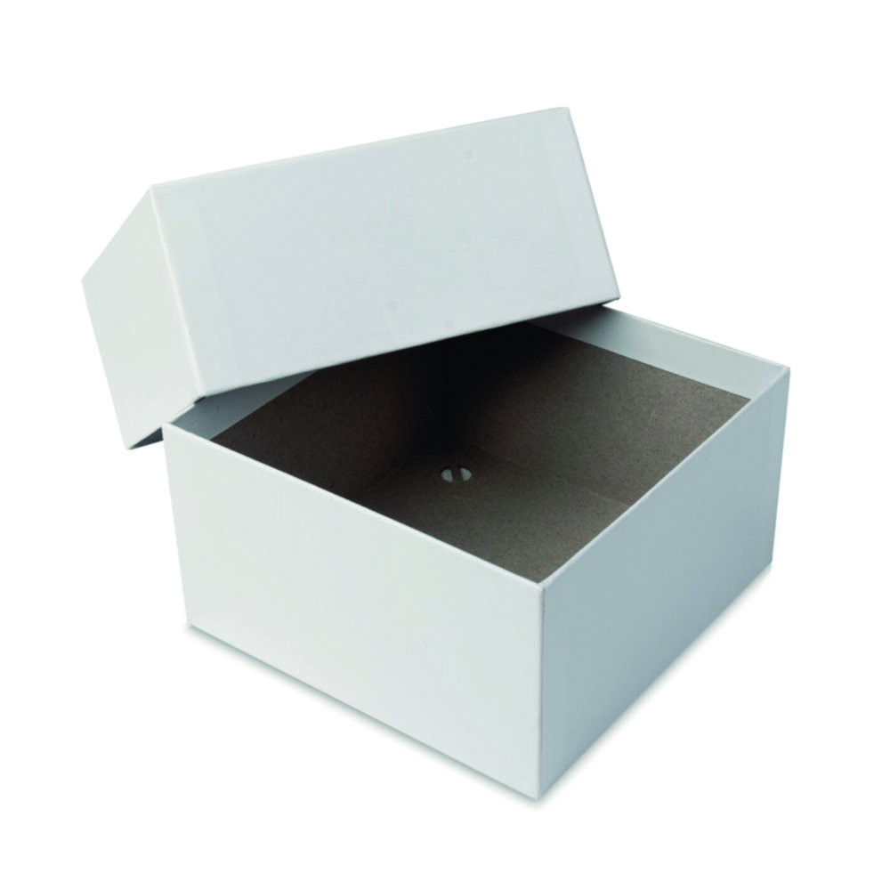 True North® Cryobox 145x145x122 mm cardboard, white, with lid, for 15/50ml tubes
