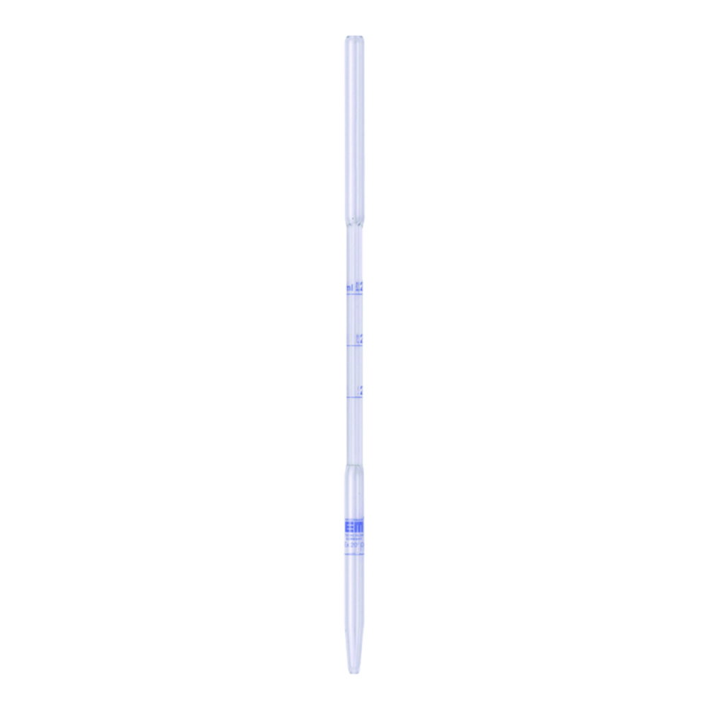 Demeter pipette 250 ml 2 marks at 1,0/1,1 ml glass, blue graduated
