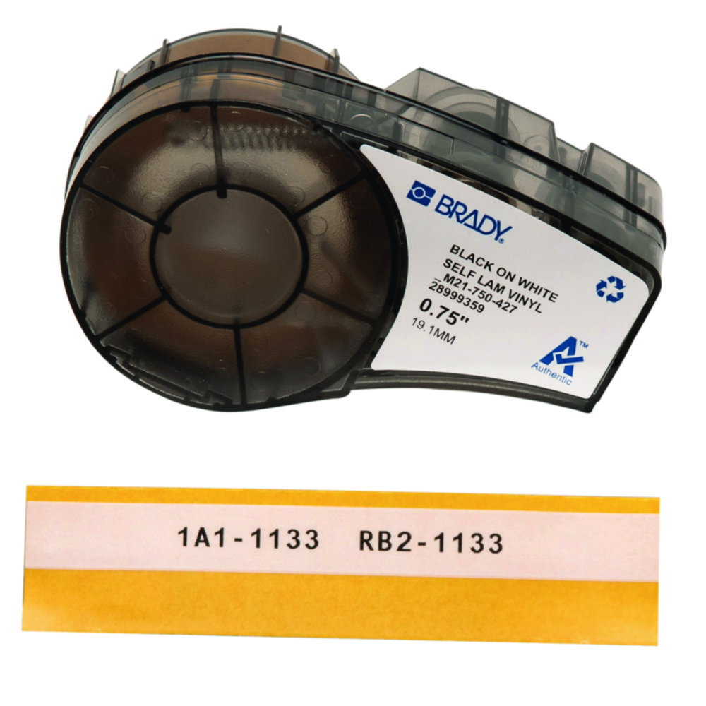 High performance labels, white vinyl B-427, M21-750-427 19.05 mm x 4.2 m roll