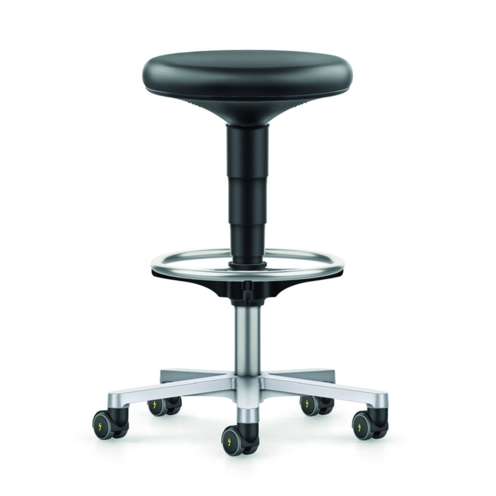 Cleanroom stool Art.L., Stop&Go and foot ring, 590 -860