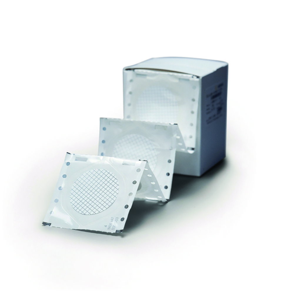 Membrane Filters 47 mm 0.45 µm, CN, white/black, sterile, with hydrophobic rim, pack of 100