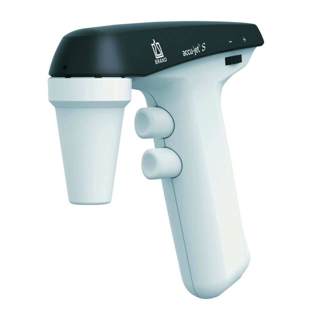 Pipette controller accu-jet® S for 0,1 - 200 ml pipette,anthracite,w/o universal power supply unit wall support +2 spare membrane filters 0.2 µm,ster