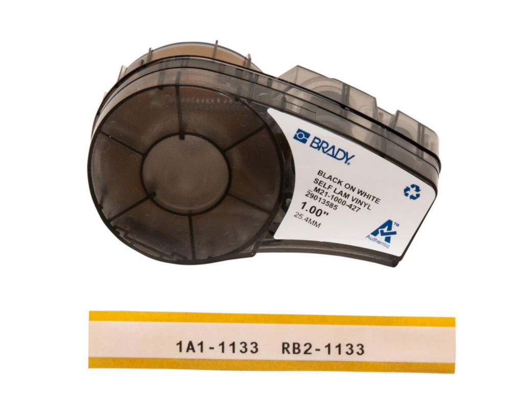 High performance labels, white vinyl B-427, M21-1000-427 25.40 mm x 4.2 m roll