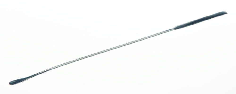 Double spatula 130 mm, 18/10-steel type 2 micro, spoon 10 x 5 mm, spoon-shaped on one side