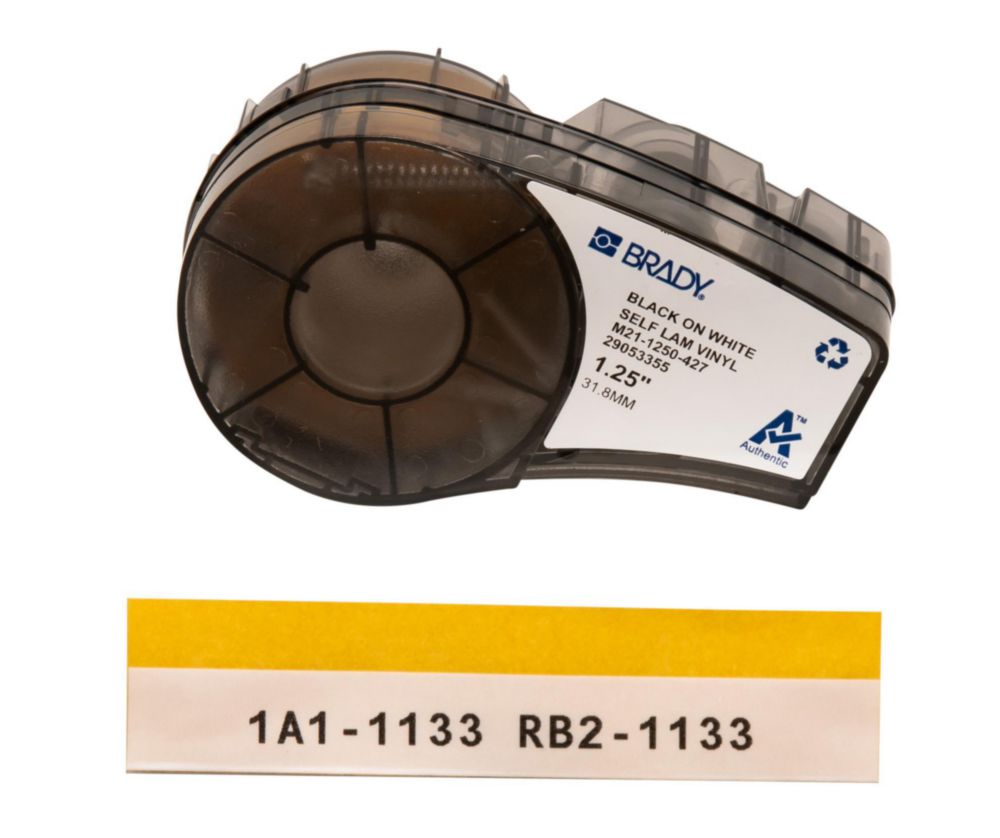 High performance labels, white vinyl B-427, M21-1250-427 30.48 mm x 4.2 m roll