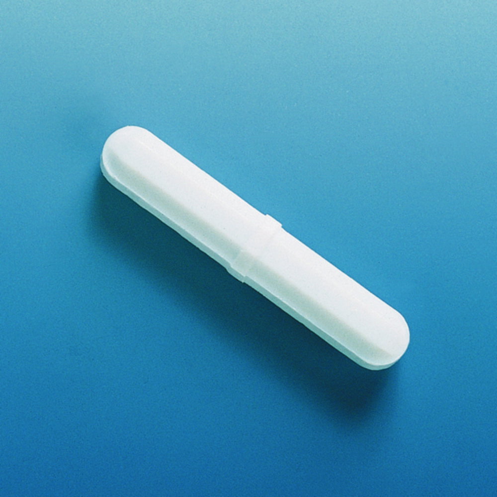 Magnetic stirring rod 15 x 8 mm PTFE-encapsulated, PLASTIBRAND octagonal with centre ring, pack of 10