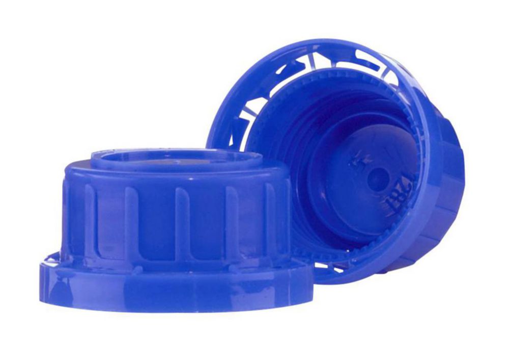 Screw caps, PP, blue, GL32 H