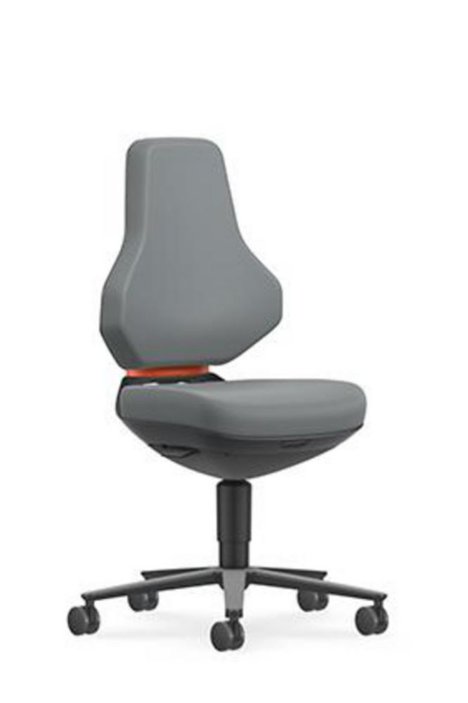 Lab Chair Texon 2, skintec grey with castors, seat height 450-620 mm