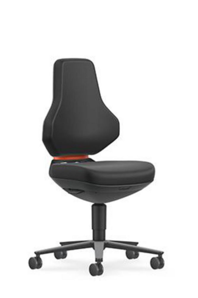 Lab Chair Texon 2, skintec black with castors, seat height 450-620 mm