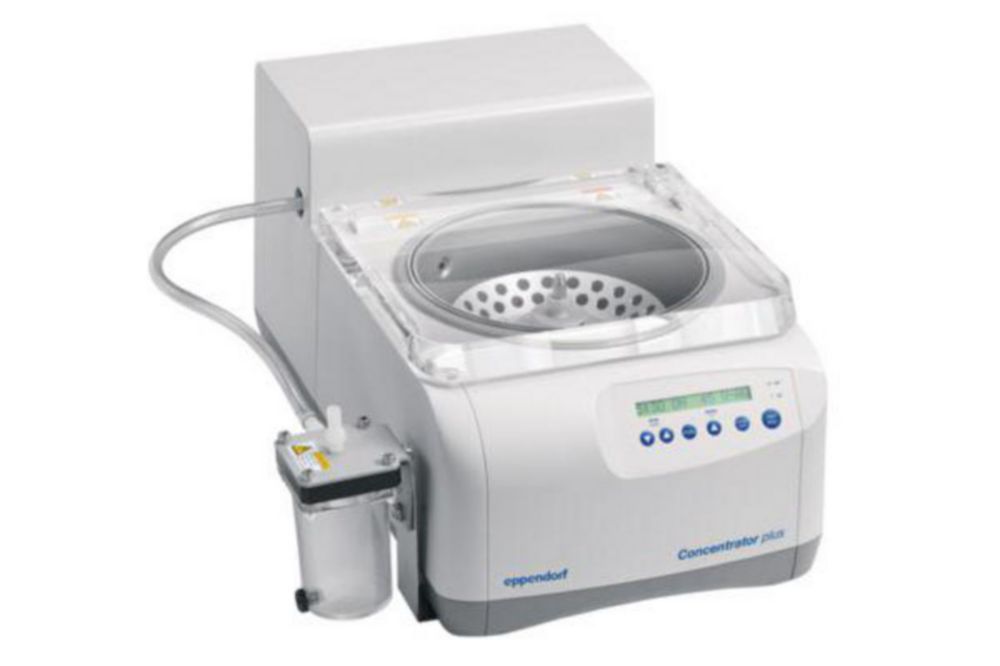 Concentrator plus complete system with integr. membrane vacuum pump and 48 x 1,5/2,0 ml fixed angle rotor