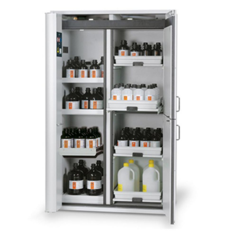 Combined Saftey Cabinet type 90 folding door, 1968 x 1200 x 615, light grey 3 shelves, 1 perforated sheet insert,