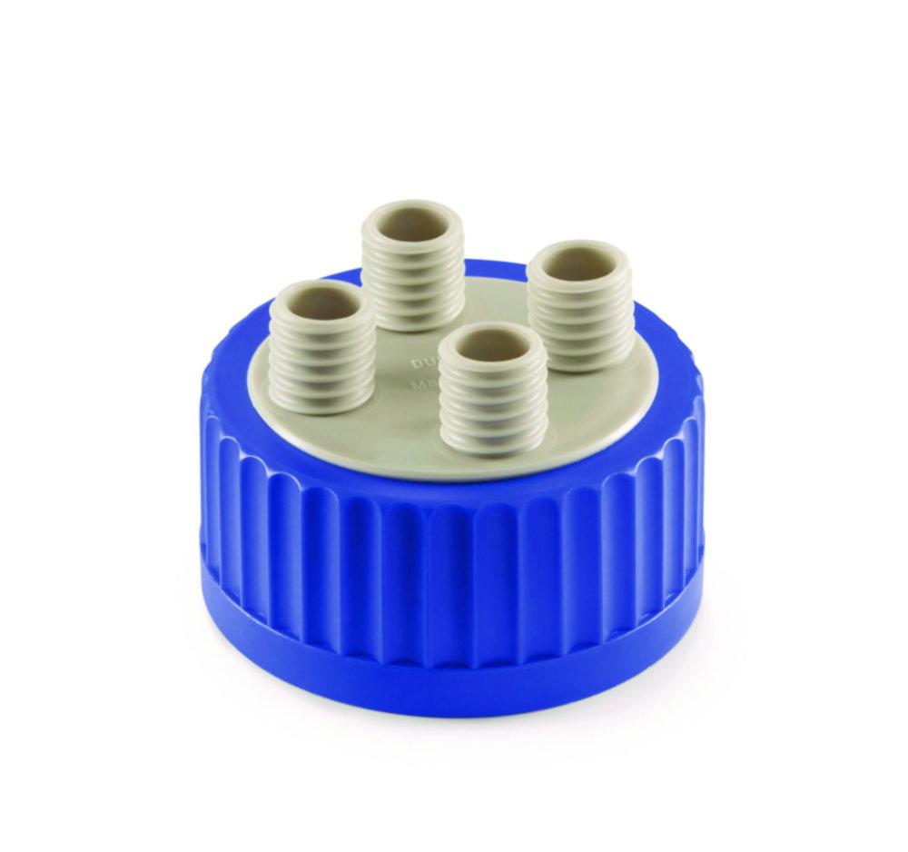 Screw caps GLS80 PP EPDM 4 Port closure GL 18-GLS80 with EPDM seal, pack of 2