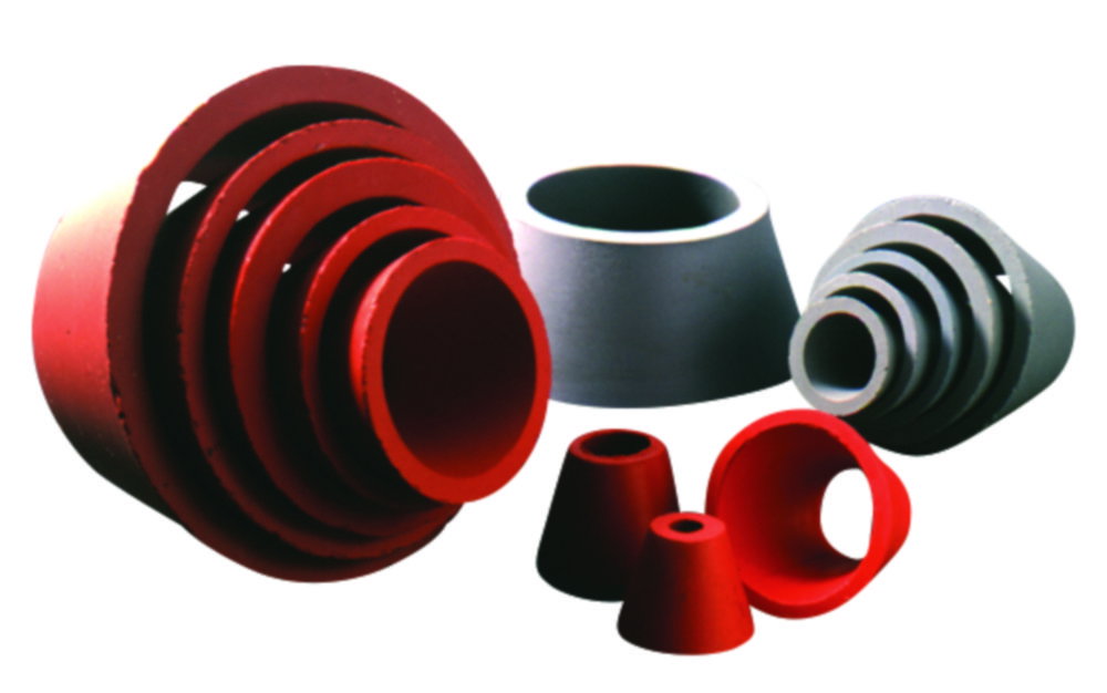 Nutsch funnel GUKO set, 8 pieces size 1-8, 21-89 mm ob. D., (NR) red