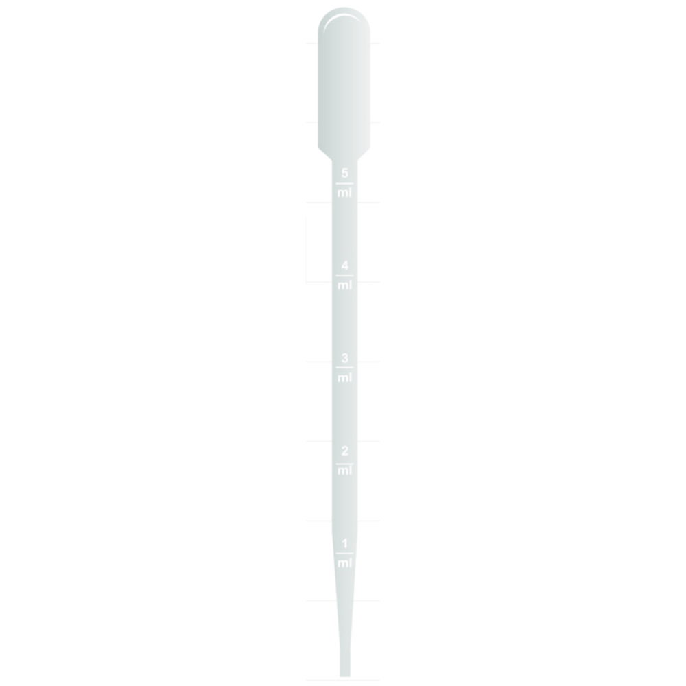 Transfer Pipets, non-sterile graduated to 5 ml, no label, pack of 250