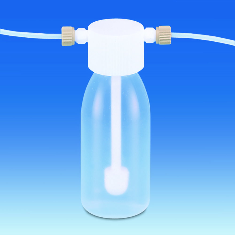 Gas washing bottles,PFA,with frit,cap. 500 ml