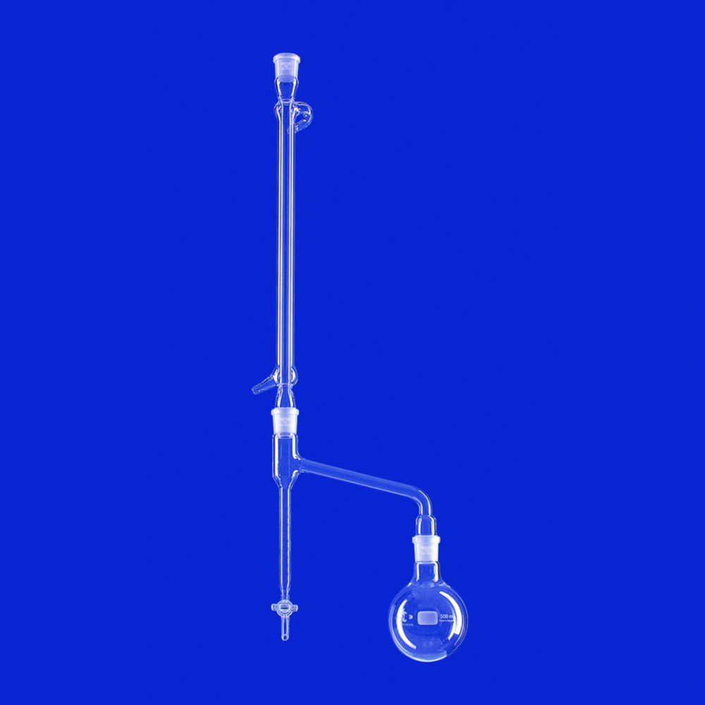 Water estimator to Dean Stark 10:0.1 ml,flask 500 ml,zero point at the stopcock, measuring tube with stopcock, with Liebig