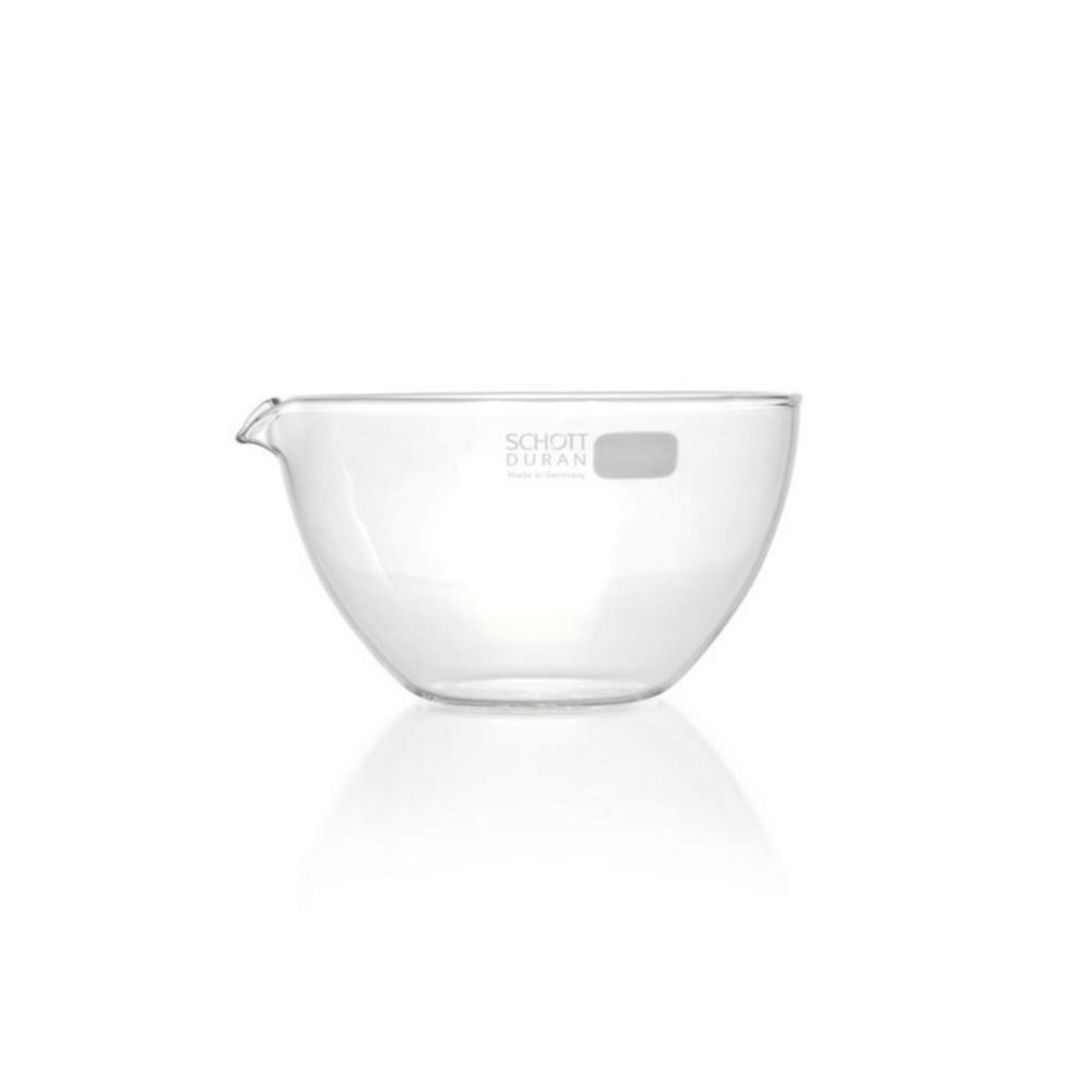 Evaporating basin DURAN®,diam.140 mm,height 80 mm cap. 600 ml,with spout and flat base