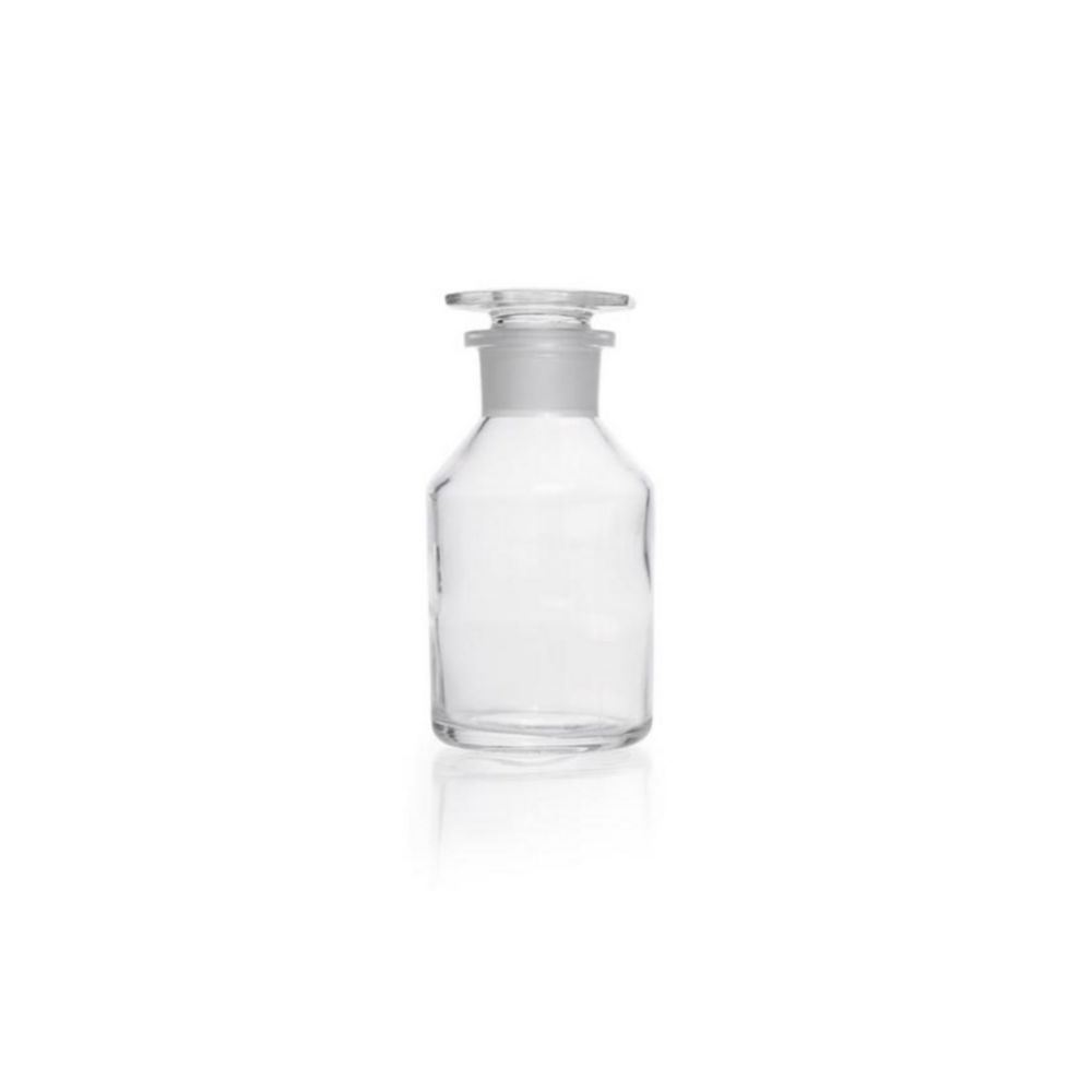 Wide neck reagent bottles,soda-glass,clear with NS glass stopper,cap. 250 ml