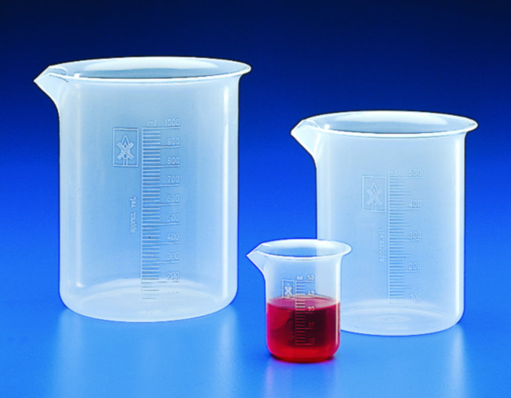 Beaker 50ml, PP graduated, low form autoclavable