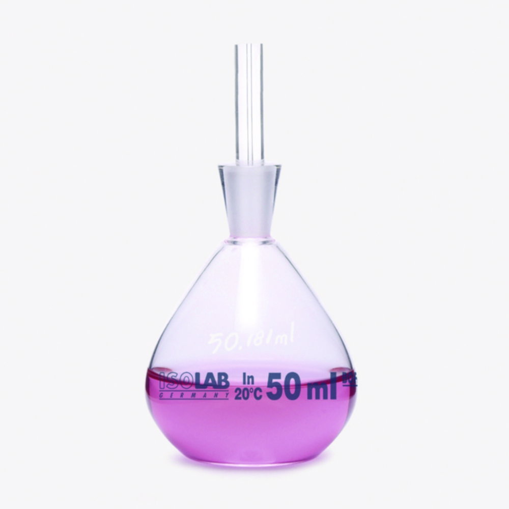 Density bottle, glass, 25 ml calibrated IN w. certificate