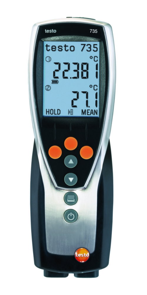 Temperature measuring instrument testo 735-1 TE Type K/Pt 100 incl. battery and calibration protocol