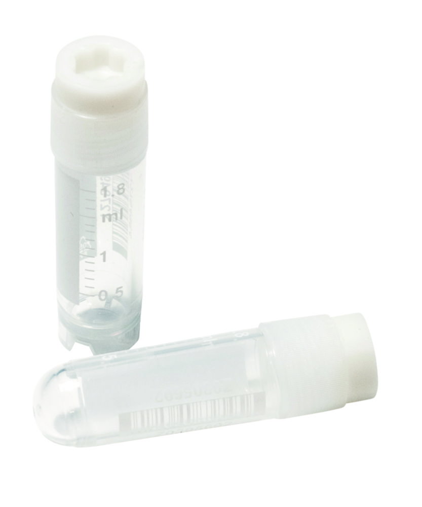 LLG-Cryotubes 2.0 ml, PP, natural external thread, w/o stand foot, writ. area, sterile, 2 bags of 50
