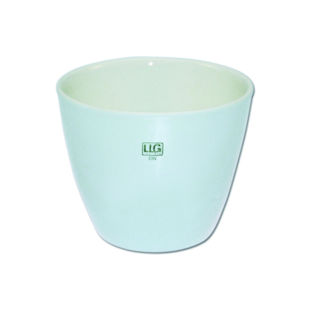 LLG-Porcelain crucible 2/50 DIN 45 ml, 50 mm dia., medium form, glazed