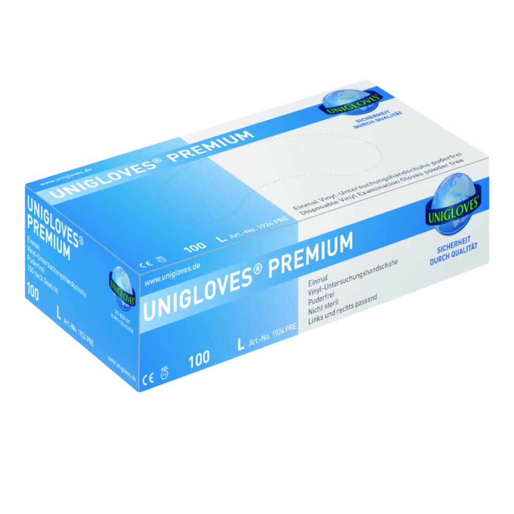 Vinyl gloves UNICARE CLEAR VINYL, size M (7-8) (EN455) transparent, powder-free, pack of 100
