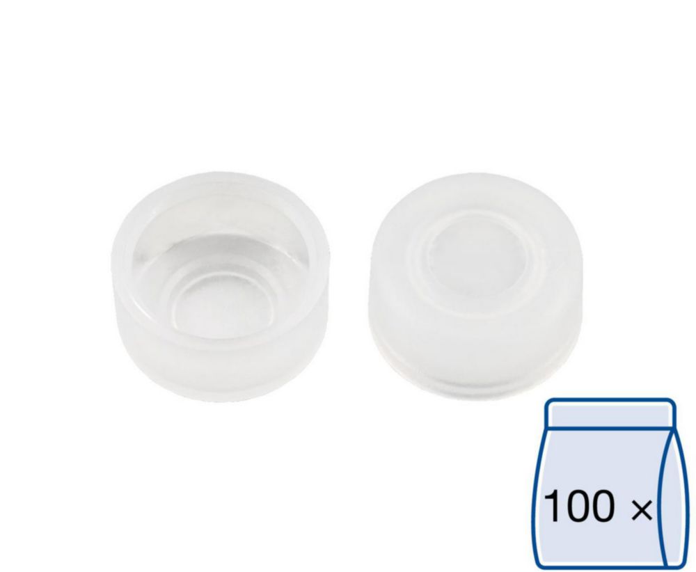 PE-Caps N 11, clear for sample vials N 11 with crimp top, pack of 100