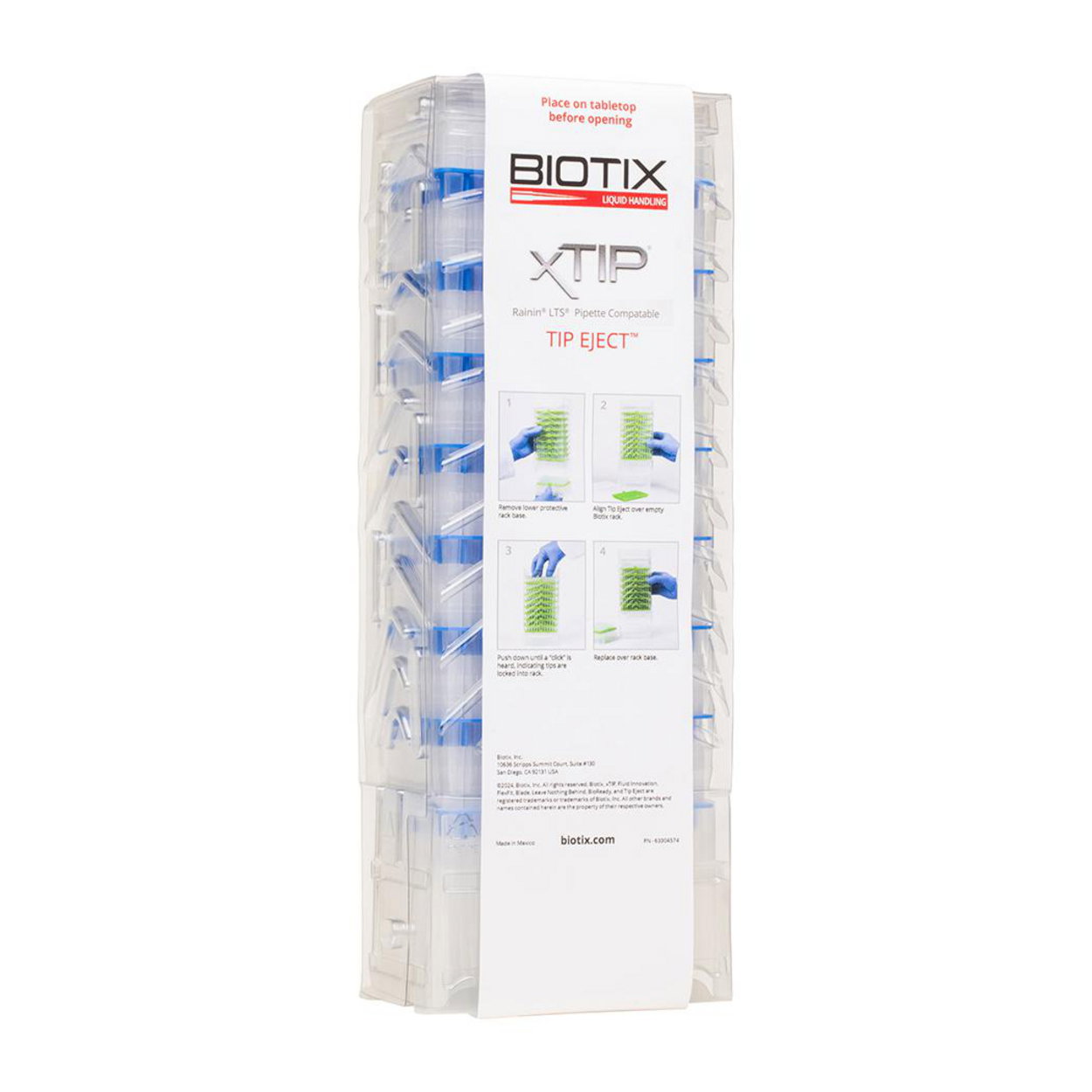 Pipette Tips 1200uL xTIP ST LR TE BTX pack of 8x96